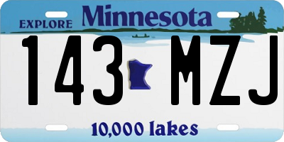 MN license plate 143MZJ