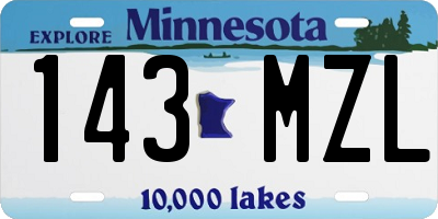 MN license plate 143MZL