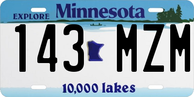 MN license plate 143MZM