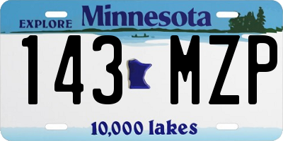 MN license plate 143MZP