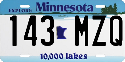 MN license plate 143MZQ