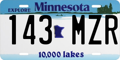 MN license plate 143MZR