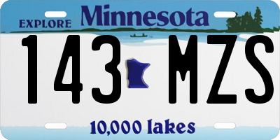 MN license plate 143MZS