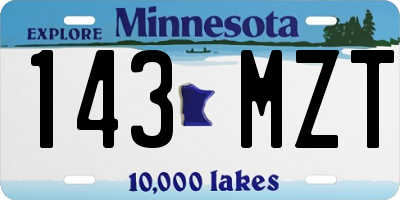 MN license plate 143MZT