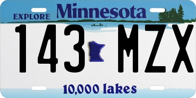 MN license plate 143MZX