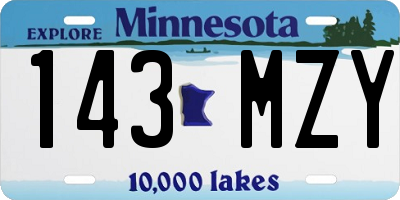 MN license plate 143MZY
