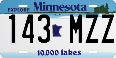 MN license plate 143MZZ