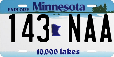 MN license plate 143NAA
