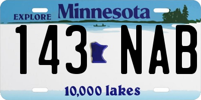 MN license plate 143NAB