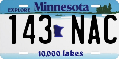 MN license plate 143NAC