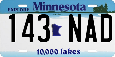 MN license plate 143NAD