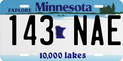 MN license plate 143NAE