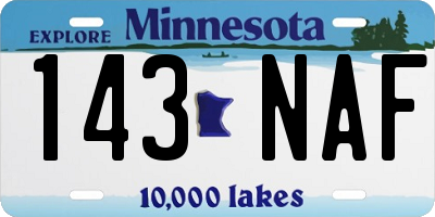 MN license plate 143NAF