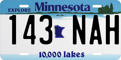 MN license plate 143NAH