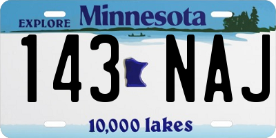 MN license plate 143NAJ