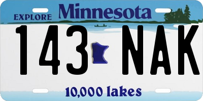 MN license plate 143NAK