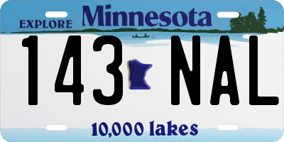MN license plate 143NAL