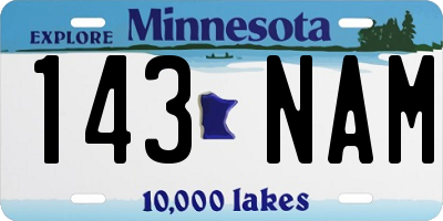 MN license plate 143NAM