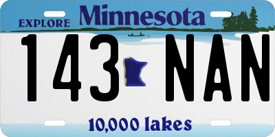 MN license plate 143NAN