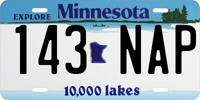 MN license plate 143NAP