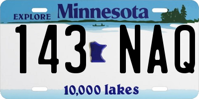 MN license plate 143NAQ
