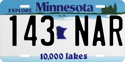 MN license plate 143NAR