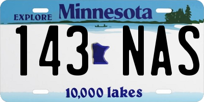 MN license plate 143NAS