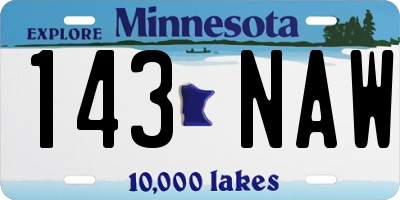 MN license plate 143NAW