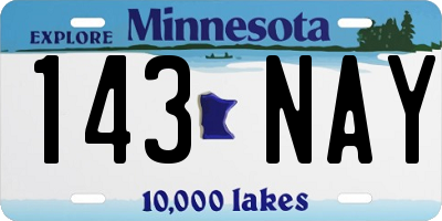 MN license plate 143NAY