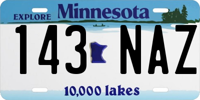 MN license plate 143NAZ
