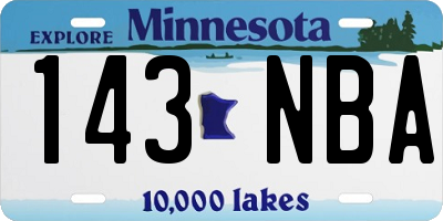 MN license plate 143NBA