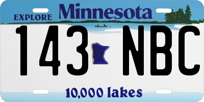 MN license plate 143NBC