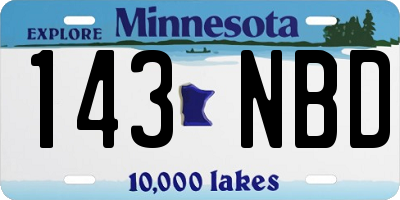 MN license plate 143NBD