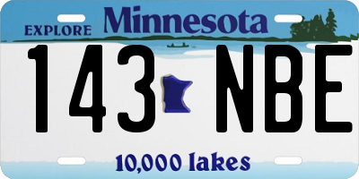 MN license plate 143NBE