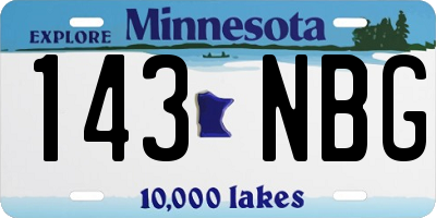 MN license plate 143NBG
