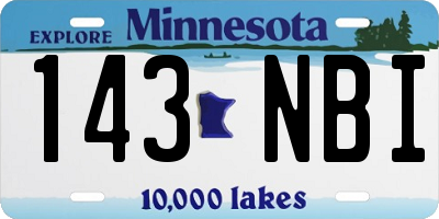 MN license plate 143NBI
