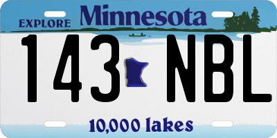 MN license plate 143NBL