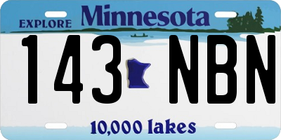 MN license plate 143NBN