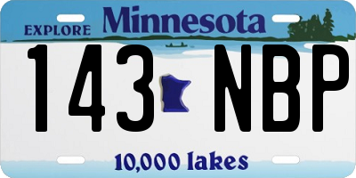 MN license plate 143NBP