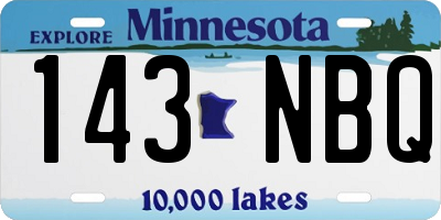 MN license plate 143NBQ