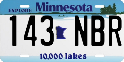 MN license plate 143NBR