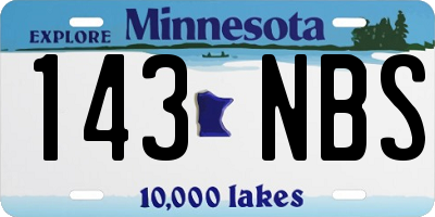 MN license plate 143NBS