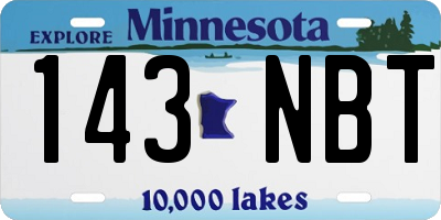 MN license plate 143NBT