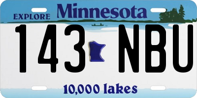 MN license plate 143NBU