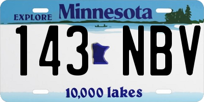 MN license plate 143NBV