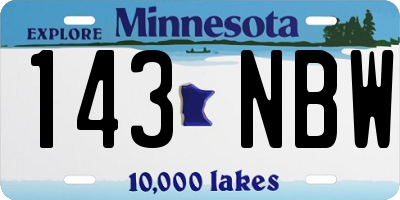 MN license plate 143NBW
