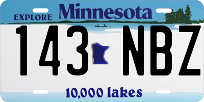 MN license plate 143NBZ