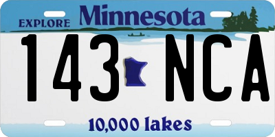 MN license plate 143NCA