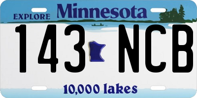 MN license plate 143NCB
