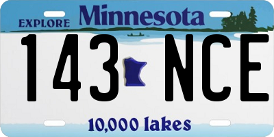 MN license plate 143NCE